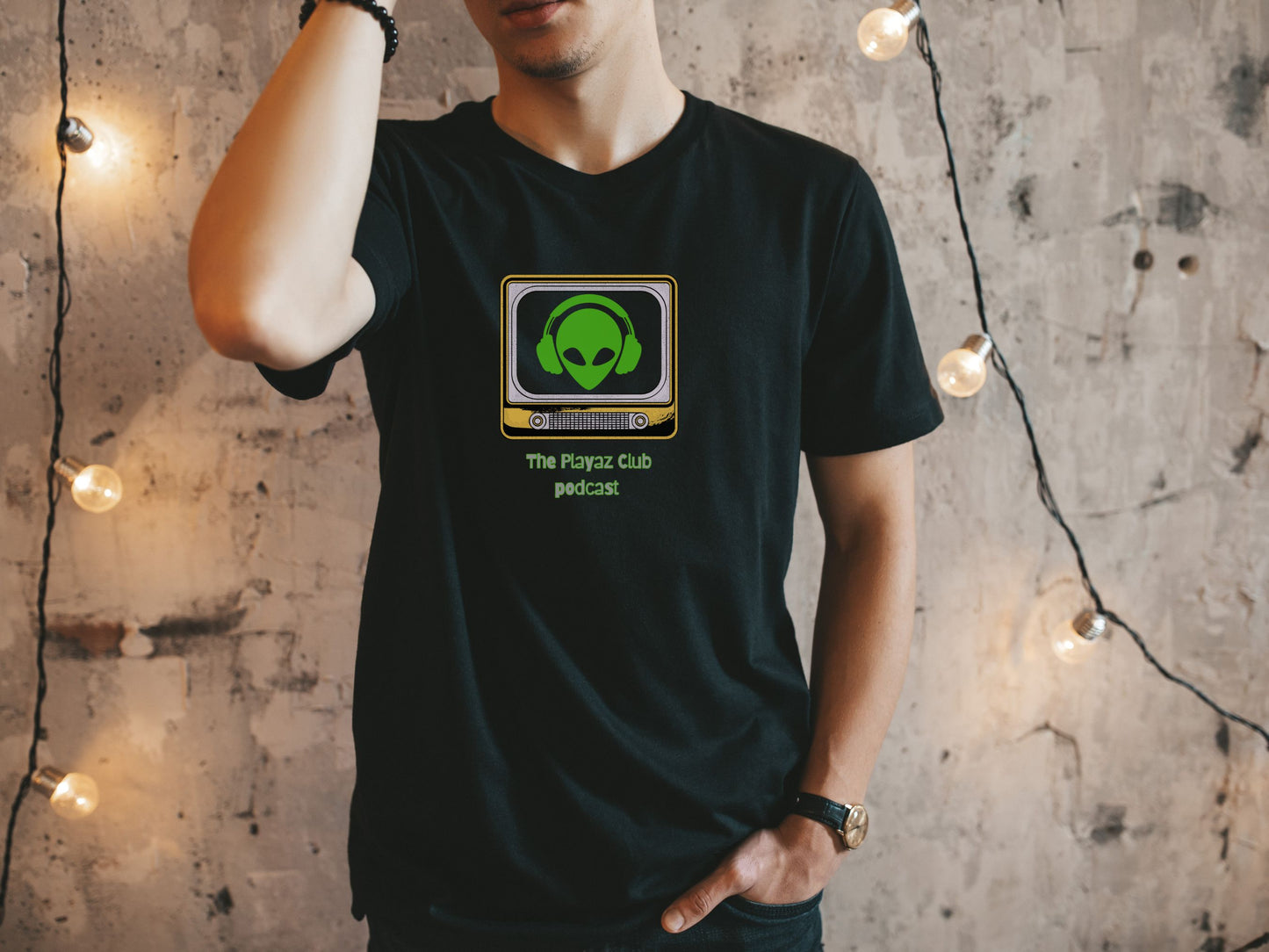 Alien Airwaves T-shirt – The Playaz Club Podcast Studio Tees Collection - Intergalactic Listener Tee