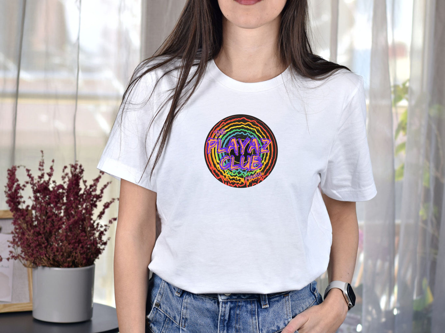 Electric Groove Tee – The Playaz Club Podcast Collection –Groovy Letters Design