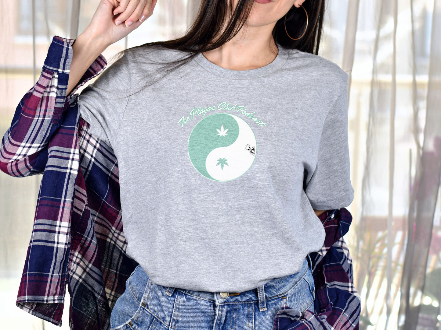 Intricate Thinkin' Cannabis Yin Yang Skeleton Tee – The Playaz Club Podcast Unique Design -Puff Puff Pass Cannabis Yin Yang