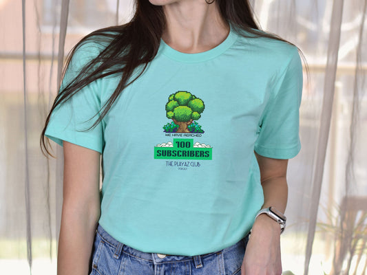 Century Mark T-Shirt – The Playaz Club Podcast Nature Collection – Subscriber Milestone Tee