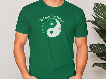 Intricate Thinkin' Cannabis Yin Yang Skeleton Tee – The Playaz Club Podcast Unique Design -Puff Puff Pass Cannabis Yin Yang