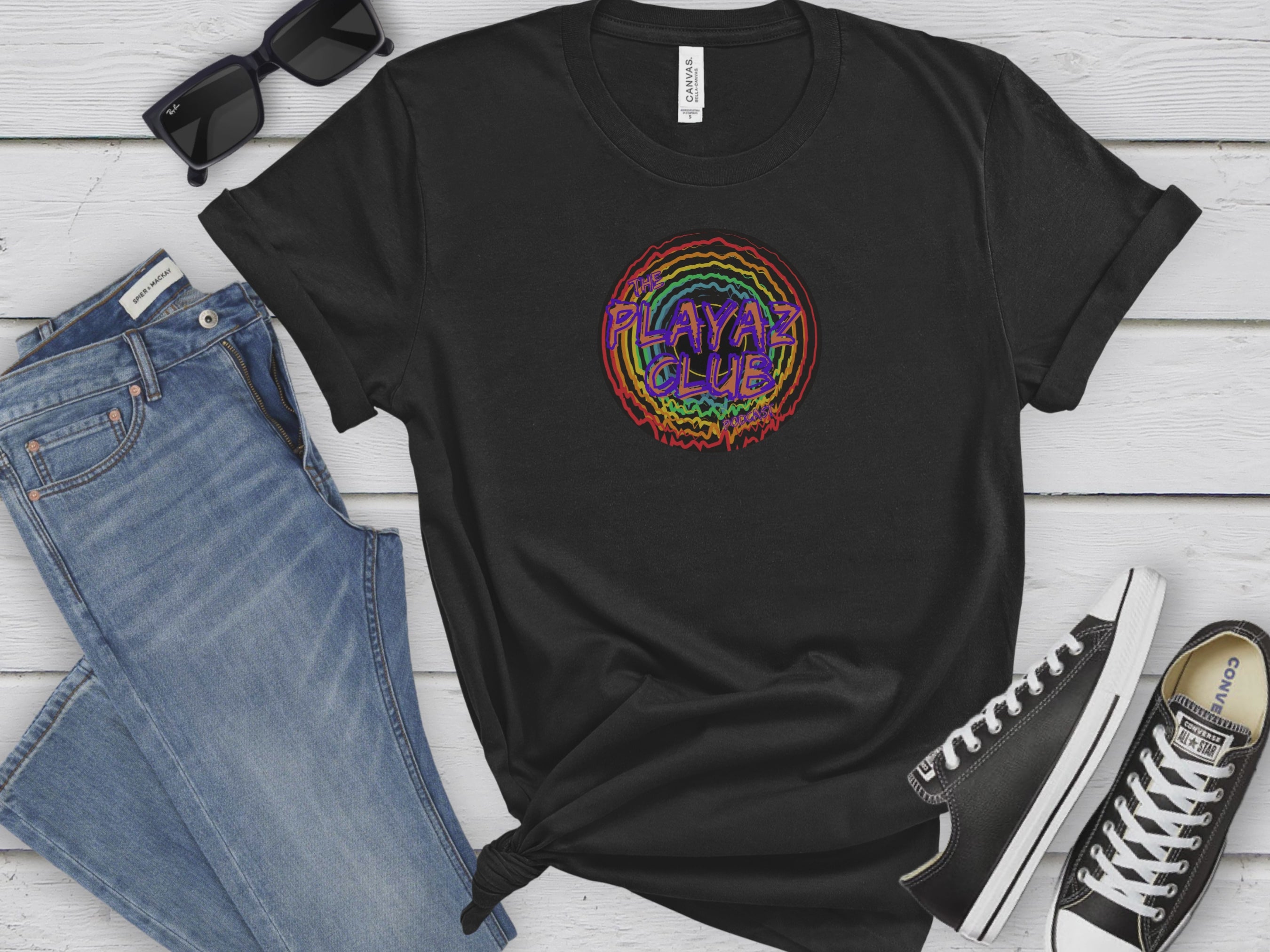 Electric Groove Tee – The Playaz Club Podcast Collection –Groovy