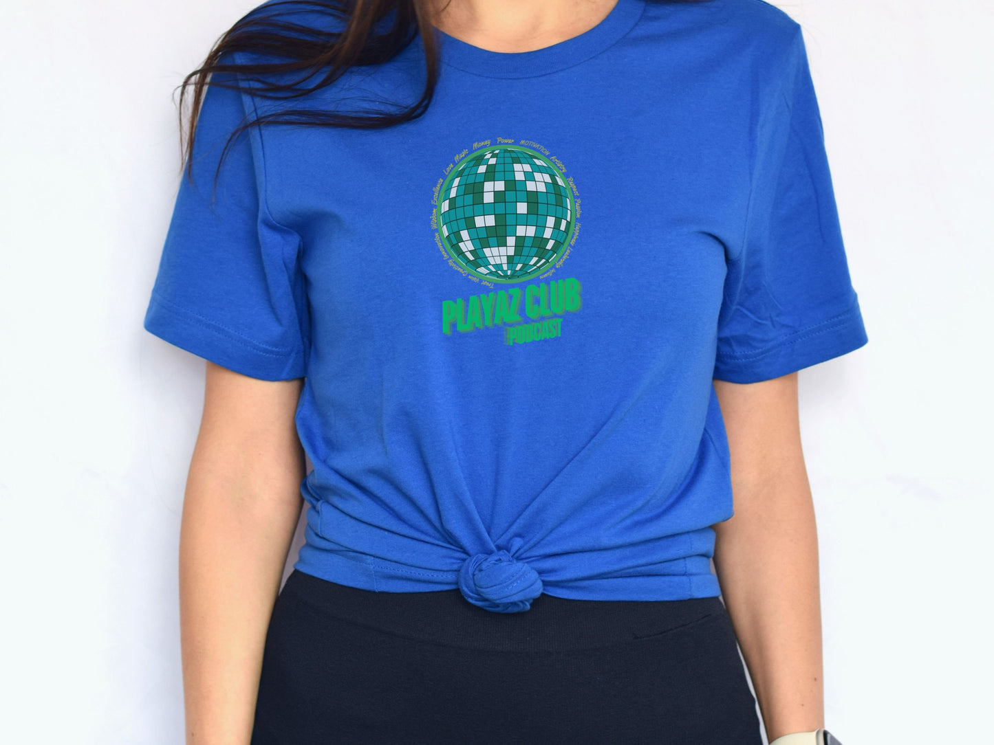 Global Encouragement Tee – The Playaz Club Podcast Collection – Futuristic Disco Ball Dance