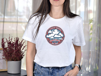 Inspirational Cloud Art Tee – Clouds of Innovation by The Playaz Club Podcast T-shirt  – Creative Inspiration for Artists and Thinkers